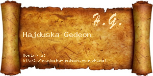 Hajduska Gedeon névjegykártya